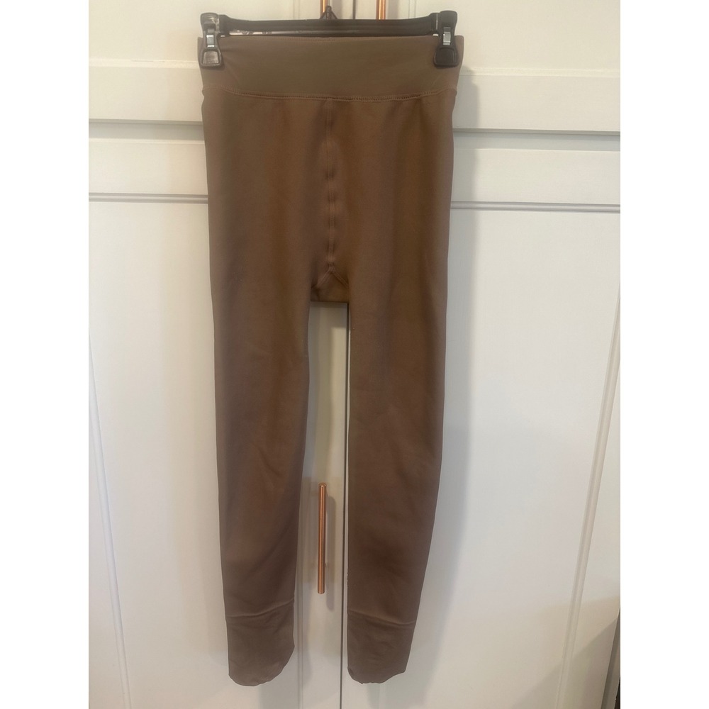 Womens Fleece Lined Tights Warm Winter Leggings Brown
